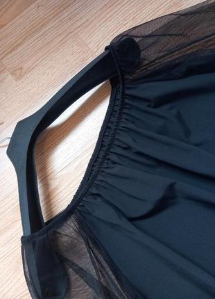 Натуральное красивое чёрное свободное легкое платье миди3 фото