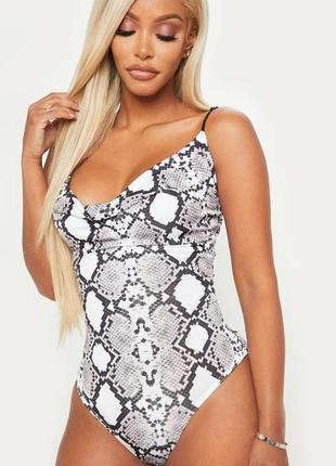 Эластичное боди масло в змеиный принт