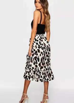 Стильная легкая леопардовая юбка boohoo2 фото