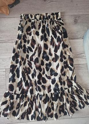 Стильная легкая леопардовая юбка boohoo9 фото