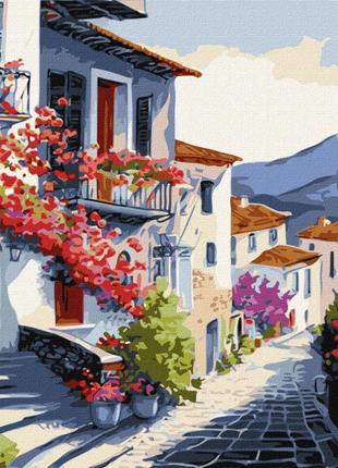 Картина за номерами "селище біля підніжжя гір" ©art_selena_ua kho3638 40х50 см