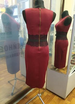 Изысканное силуэтное платье винного, бордового цвета drothy perkins4 фото