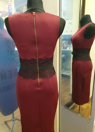 Изысканное силуэтное платье винного, бордового цвета drothy perkins5 фото