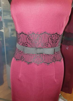 Вишукана сілуетна сукня винного, бордового кольору dorothy perkins3 фото