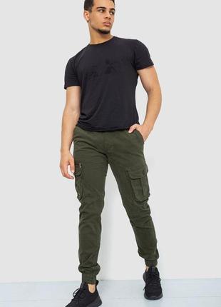 Штани карго чоловічі, колір хакі4 фото