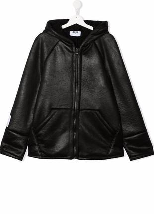Msgm черная дубленка деми