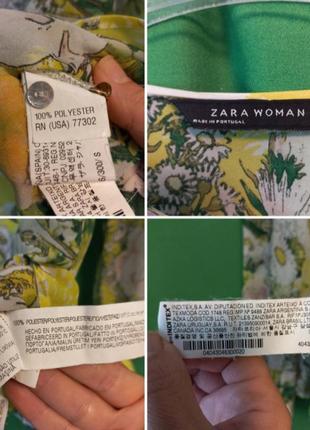 Яскрава блуза під шовк із гарним принтом квіти zara4 фото