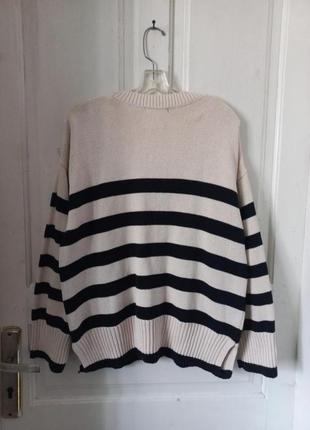 Розпродаж натуральний котоновий светр джемпер у смужку4 фото