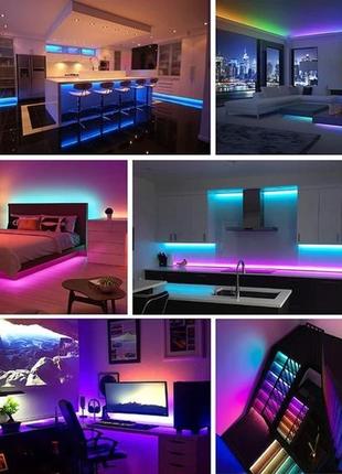 Світлодіодна led стрічка rgb 5 метрів smd 5050, з пультом8 фото