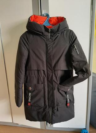 Удлиненная куртка осень-теплая зима