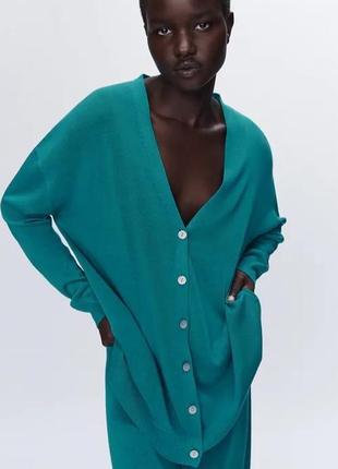 Яскравий зелений оверсайз кардиган  zara
