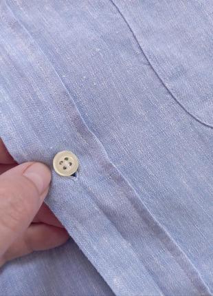 Роскошная льняная рубашка с коротким рукавом фирменная рубашка daniel hechter из льна премиум качества7 фото
