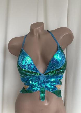 Топ в пайетки бабочка русалочка ариэль жасмин шахерезада