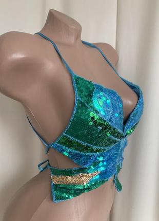 Топ в пайетки бабочка русалочка ариэль жасмин шахерезада