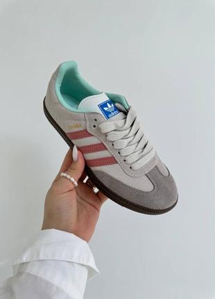 Кросівки adidas samba grey turquoise7 фото