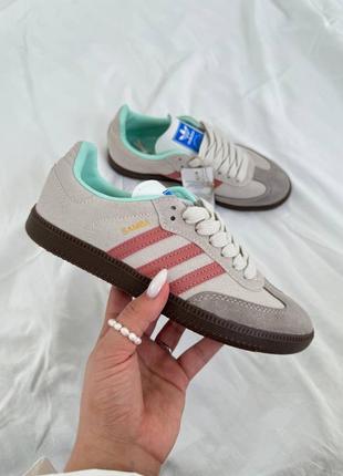 Кросівки adidas samba grey turquoise1 фото