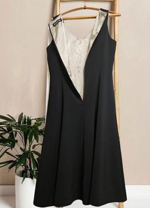 Красиве чорне атласне плаття з вишивкою jacques vert3 фото