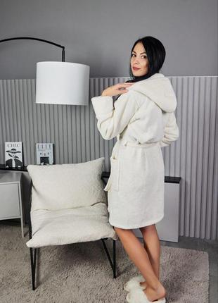Халат махровый женский короткий с капюшоном р.s,m,l,xl