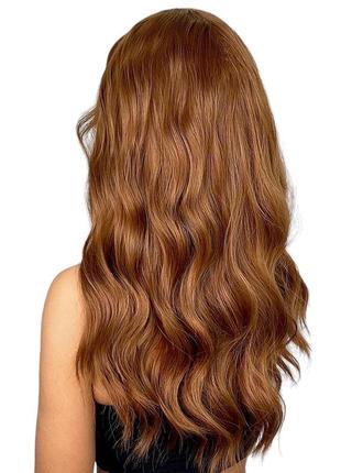 Парик длинный каштан с челкой, термоволокно dc 5065-1