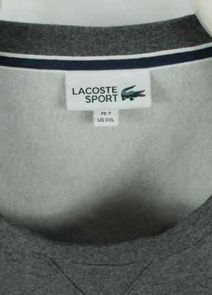 Спортивный свитшот кофта lacoste fleece pullover crewneck gray sweatshirt sh76133 фото