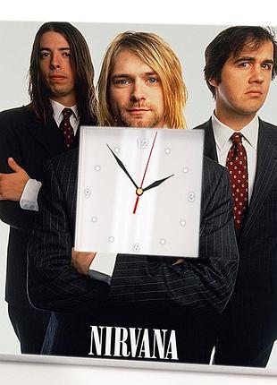 Фото часы "группа nirvana. нирвана. курт кобейн" для фанатов рок музыки, декор в бар, клуб, студию,
