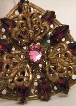Брошь чешская бижутерия чехословакия яблонекс винтаж №1191