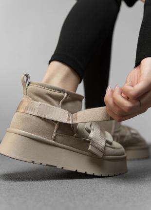 Угги женские из натуральной замши утеплены натуральным мехом3 фото