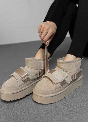 Угги женские из натуральной замши утеплены натуральным мехом7 фото