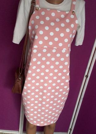 Платье сарафан для беременных сарафан в горох розовый для беременной4 фото