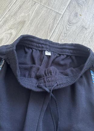 Теплые спортивные штаны мужские теплые однотонные брюки на резинке флис осень зима