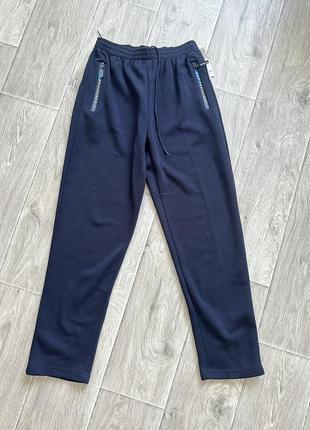 Теплые спортивные штаны мужские теплые однотонные брюки на резинке флис осень зима