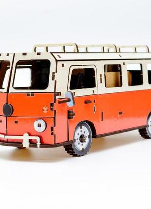 3d пазл конструктор з дерева механічний puzzleok мікроавтобус 156 деталей