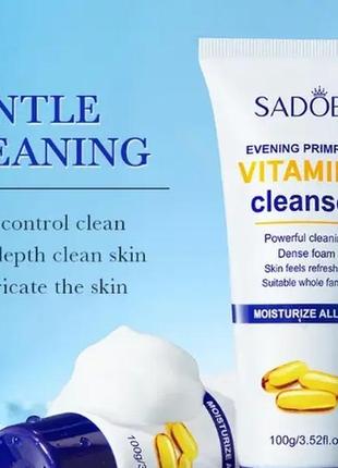 Пінка для обличчя з вітаміном e sadoer evening primrose vitamin e cleanse