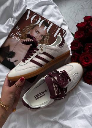 Жіночі кросівки adidas wales bonner cream white burgundy