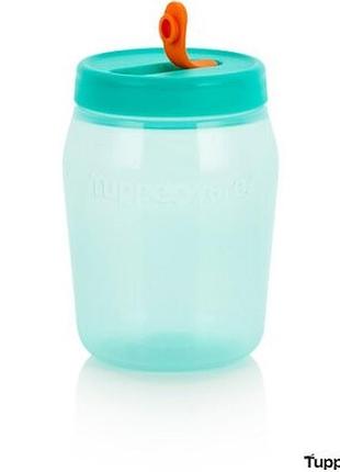 "чудо-банка" 550 мл с отверстием для трубочки tupperware