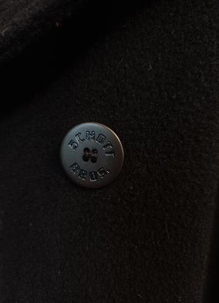Чёрное шерстяное пальто морской бушлат schott pea coat made in usa6 фото