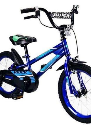 Велосипед дитячий 2-х коліс.12'' 211207 (1 шт) like2bike rider, синій, рама сталь, зі дзвінком, руч.гальмо, збірка 75%