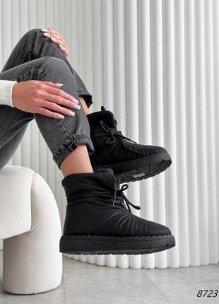 Черевики-дутики, плащівка+набивне хутро з додаванням натуральної вовни