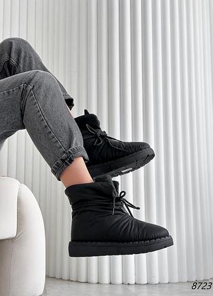 Черевики-дутики, плащівка+набивне хутро з додаванням натуральної вовни