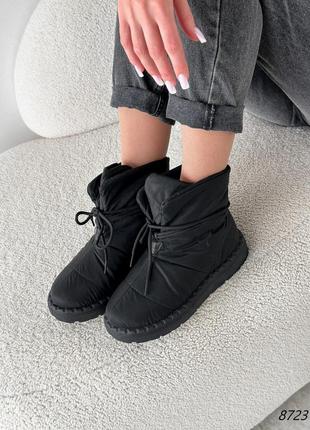 Черевики-дутики, плащівка+набивне хутро з додаванням натуральної вовни