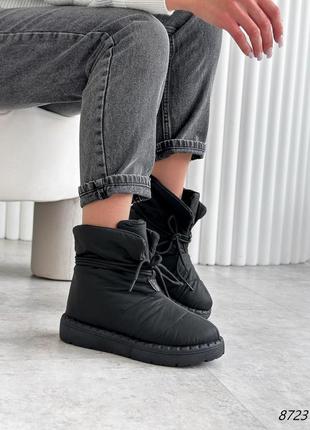 Черевики-дутики, плащівка+набивне хутро з додаванням натуральної вовни