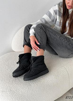 Черевики-дутики, плащівка+набивне хутро з додаванням натуральної вовни