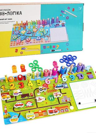 Логическая деревянная доска чудо-логика wtoys магнитная рыбалка пальчиковая лабиринт доска для рисования