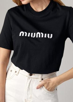 Жіноча футболка з написом miu miu6 фото