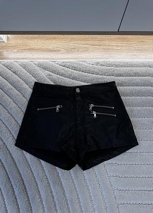 Кожаные шорты мини 3