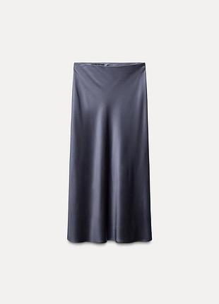 Атласна спідниця середньої довжини zara