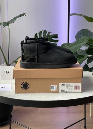 Жіночі угги ugg ultra mini black lacquer