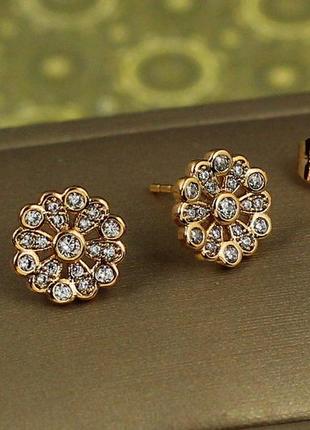 Серьги гвоздики xuping jewelry гербера 9 мм золотистые
