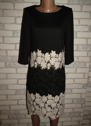 Черное платье с кружевом 36-10 sahara6 фото