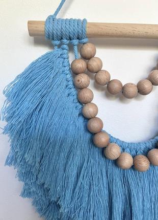 Підвіска декор бахрома макраме baby blue